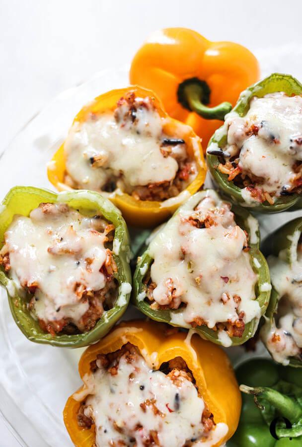 Ground Turkey Stuffed Peppers (Easy & Healthy!)